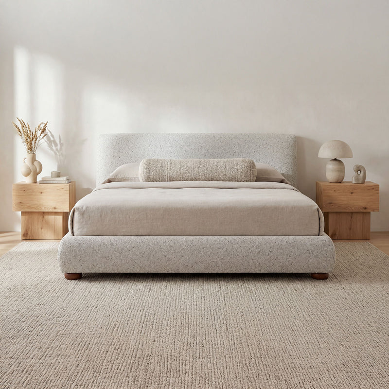 Beau - King Storage Bed - Speckled Light Gray