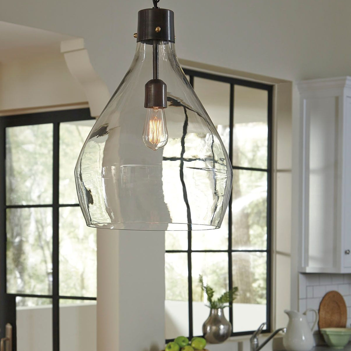 Avalbane - Clear / Gray - Glass Pendant Light