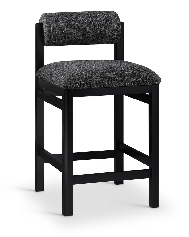 Roundhill - Fabric Counter Stool - Black Frame