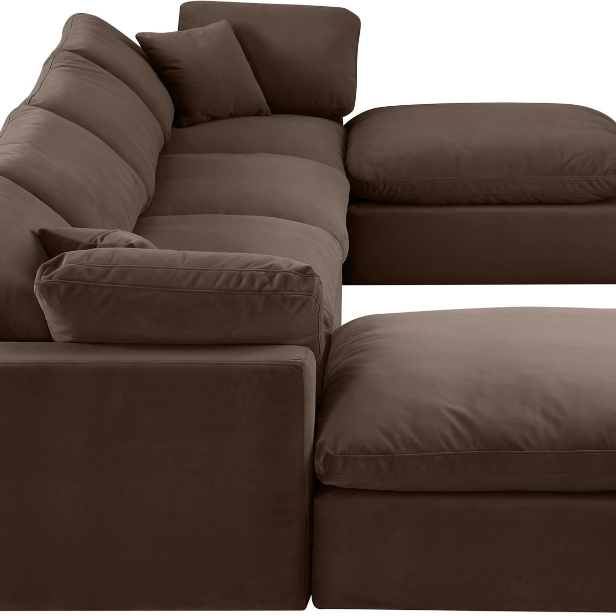 Comfy - 6 Piece Velvet Modular Double Chaise Sectional
