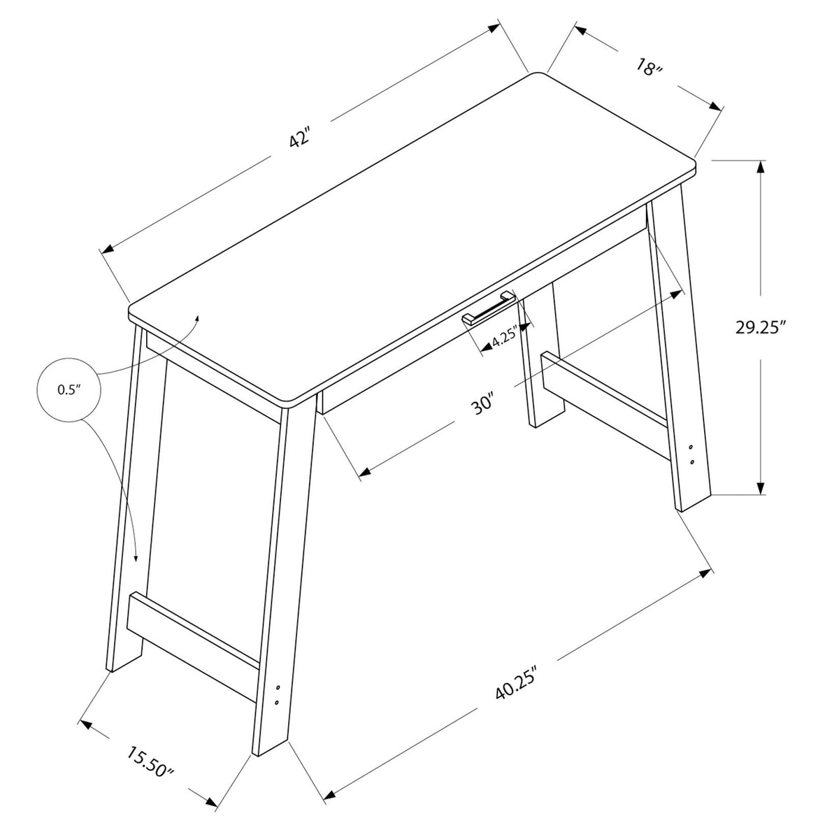 Stylish Design Computer Desk For Home Office Storage Drawers, Contemporary & Modern