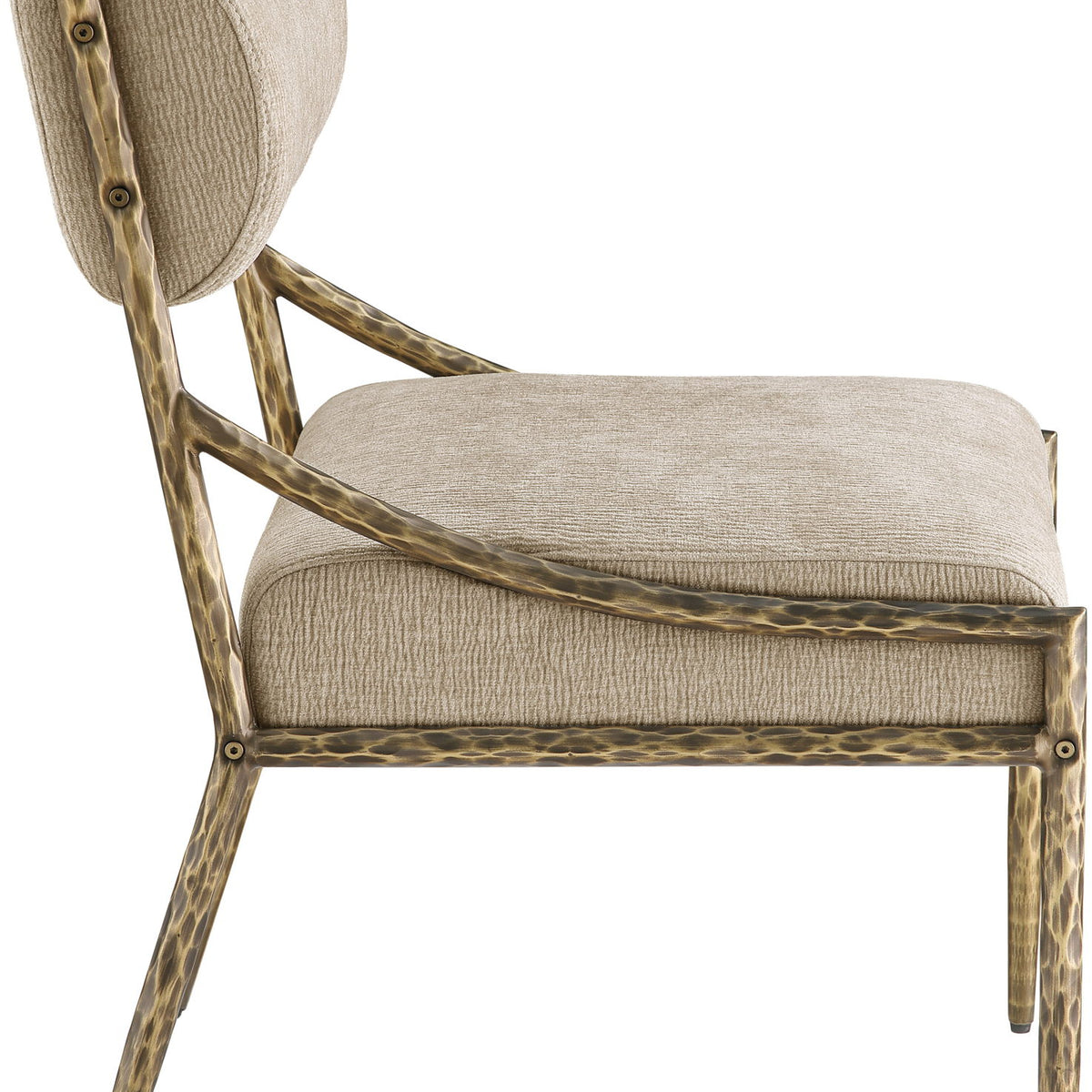 Bastille - Upholstered Dining Side Chair (Set of 2) - Brass Frame