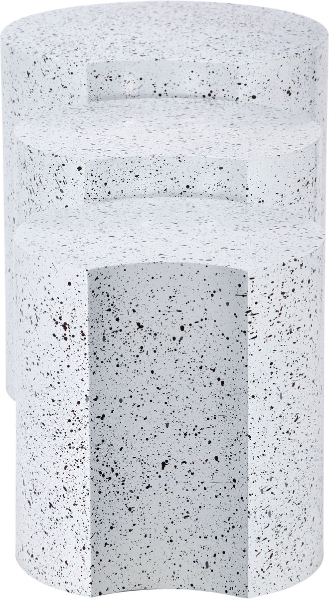 Dimple - 3 Piece Modular End Table - Terazzo Finish