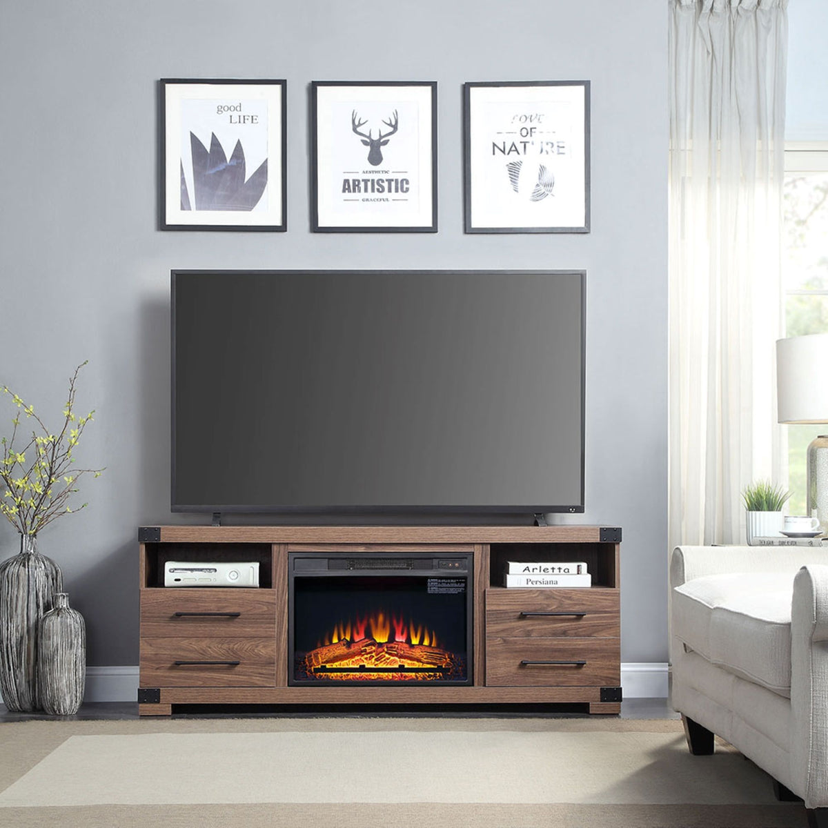 Electric Fireplace - Black