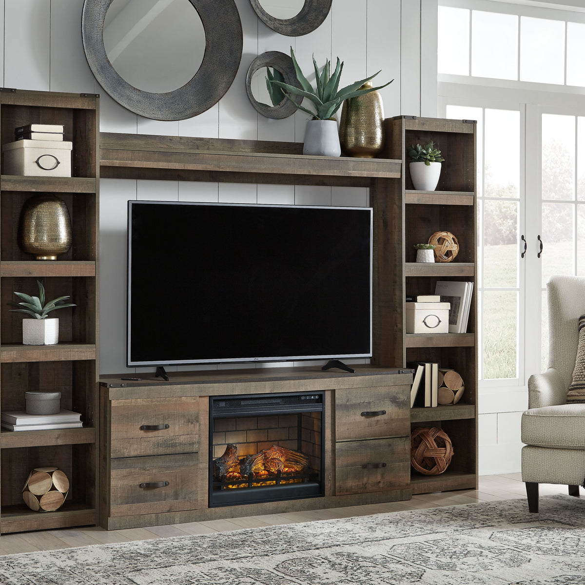 Trinell - 4-Piece Entertainment Center With 60" TV Stand