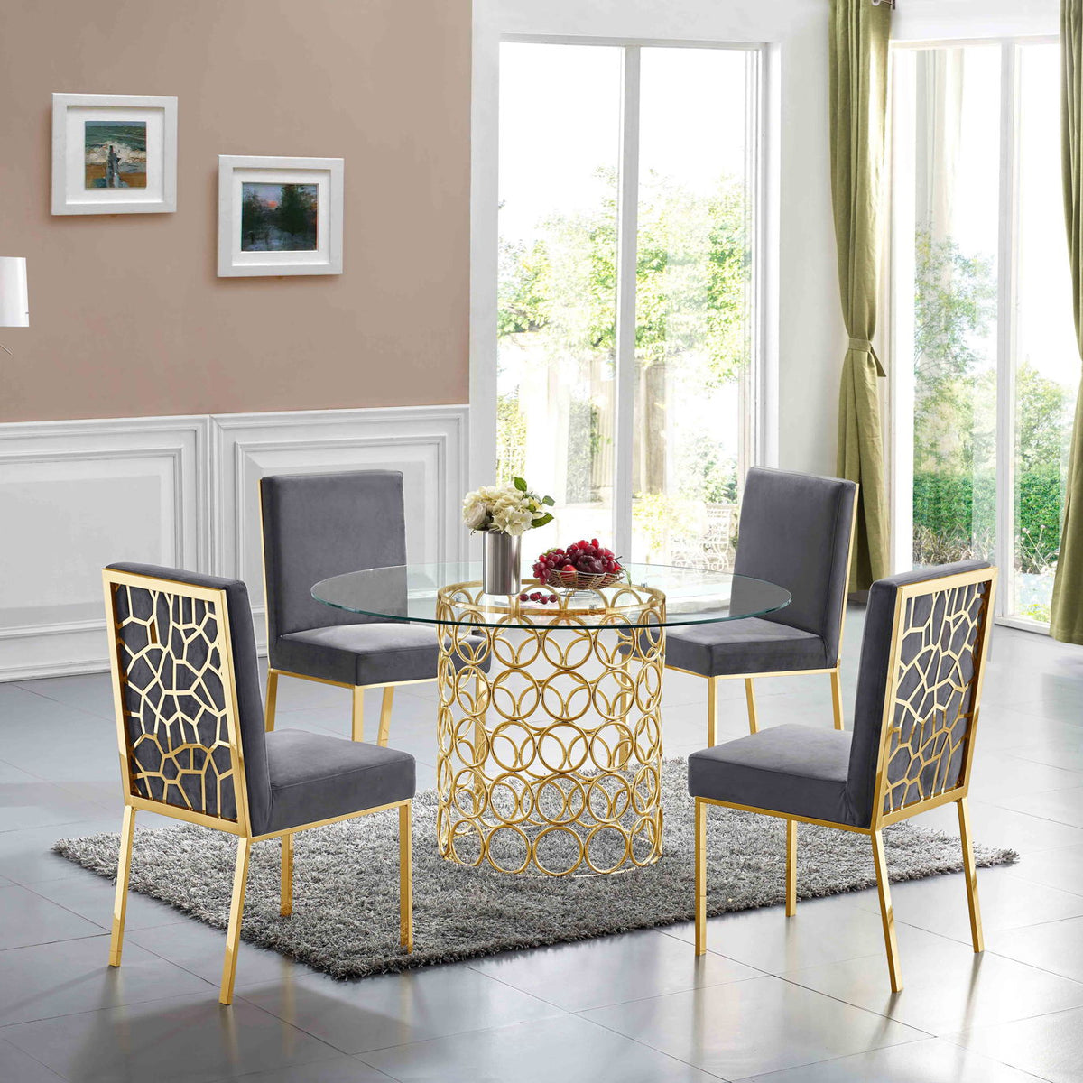 Opal - Dining Chair with Gold Legs (Set of 2)