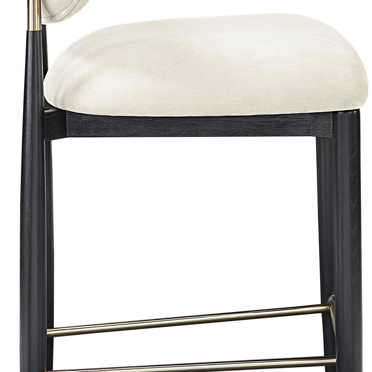 Riccio - Fabric Stool - Black Frame