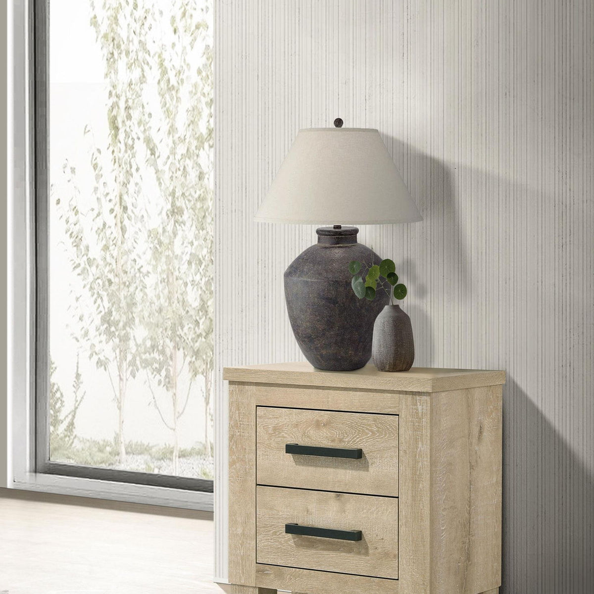 Oakglen 2-drawer Nightstand Bedside Table Weathered Oak