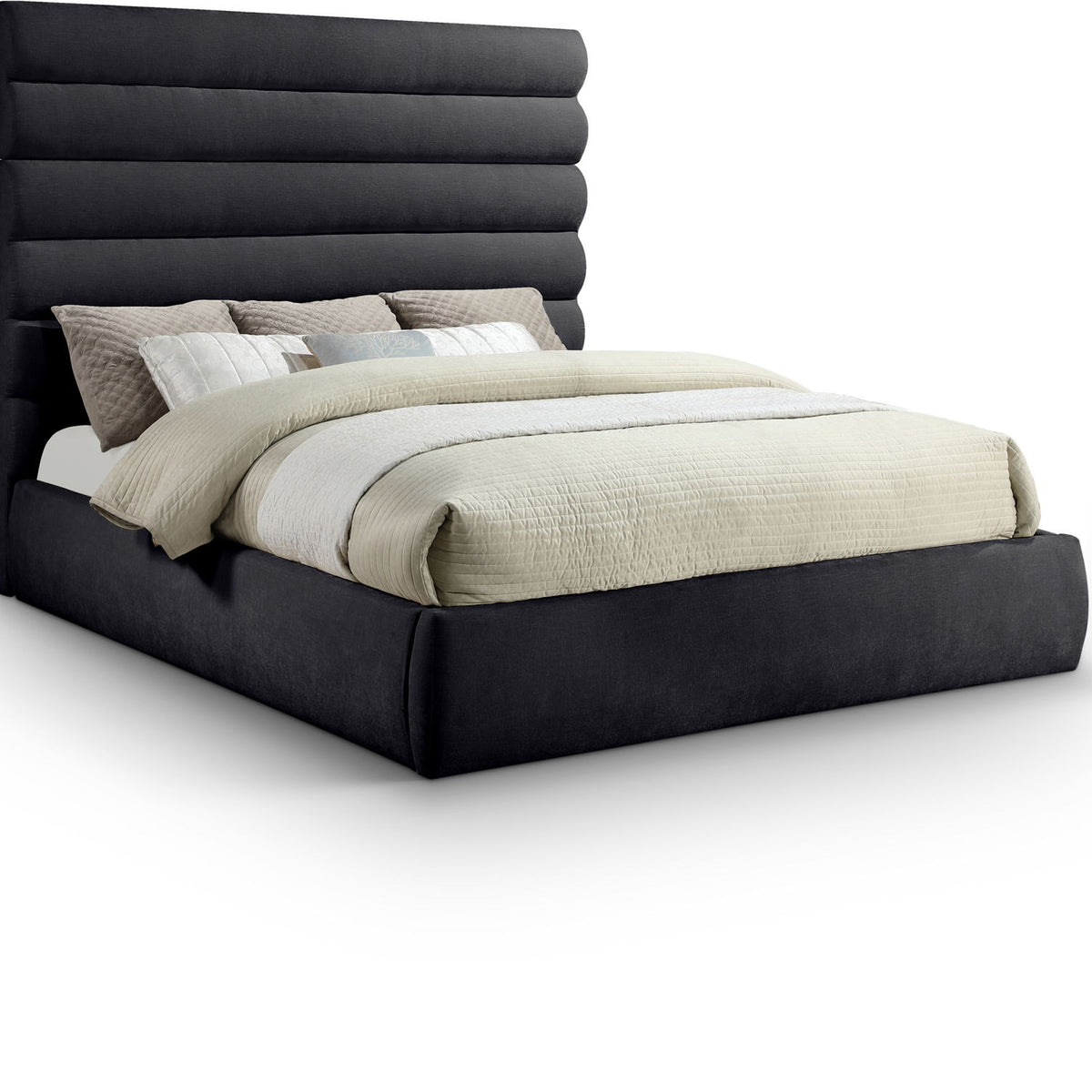Adam - Chenille Fabric Bed With 70.5" Headboard