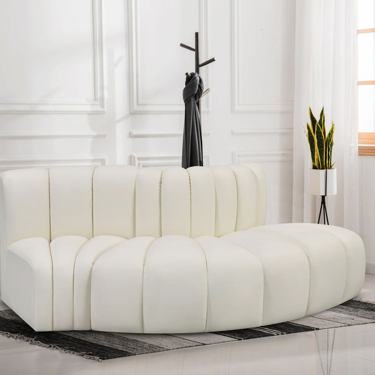Arc - Faux Leather 3 Piece Modular Sofa