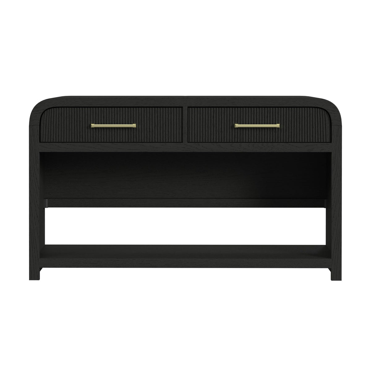Ridgemont - Sofa Table With Bottom Shelf - Black With Grain