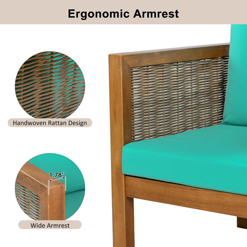2 Piece Outdoor Armchair Set With Cushion