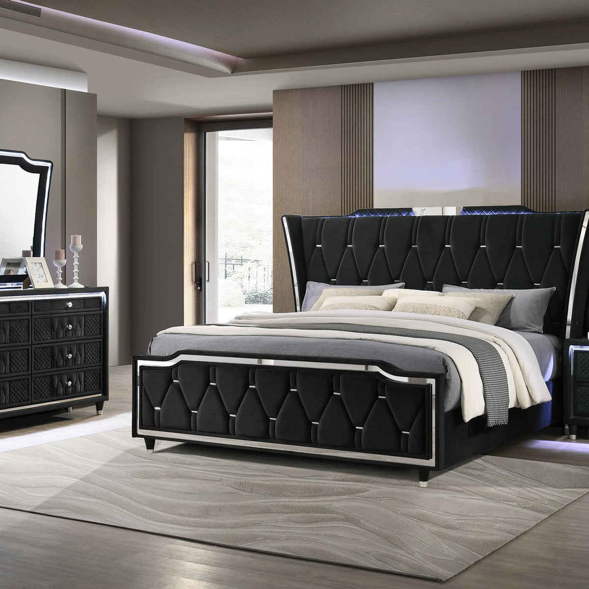 Lorient 4-piece Queen Bedroom Set Black