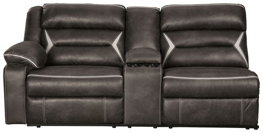 Kincord - Laf Rec Power Sofa W/Console - Midnight