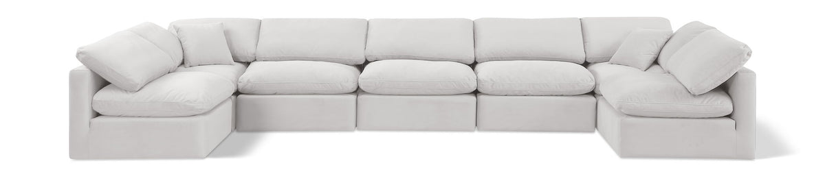 Indulge - Velvet 7 Piece Modular U-Shaped Sectional