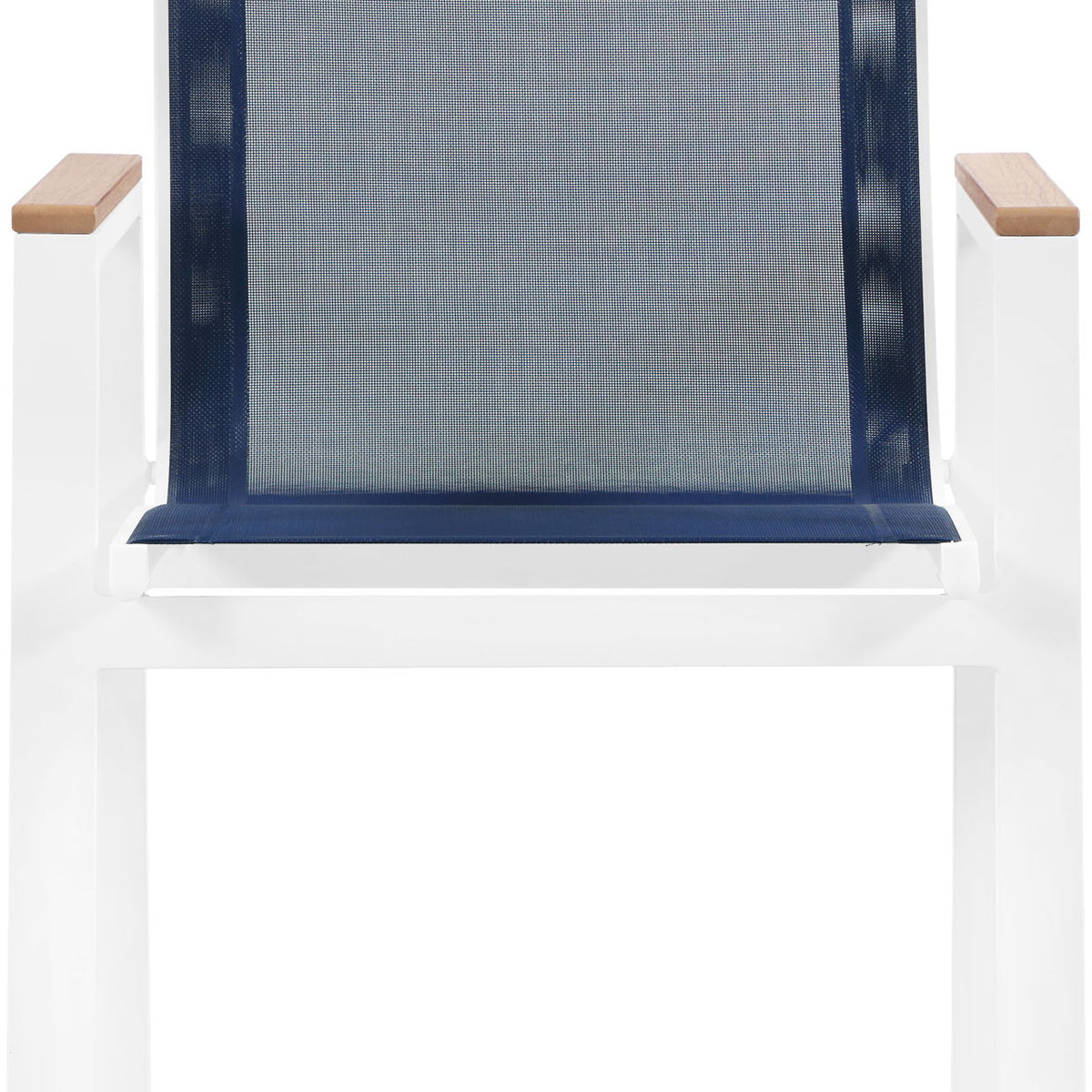 Nizuc - Outdoor Patio Dining Arm Chair With White Frame And Natural Arms (Set of 2)