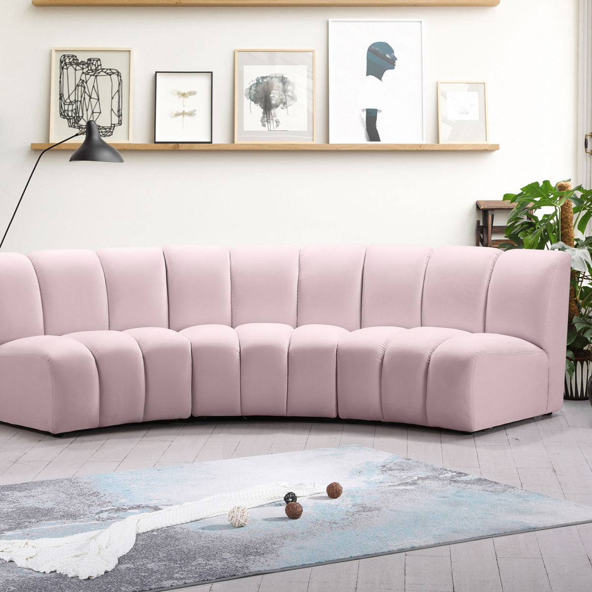 Infinity - 3 Piece Velvet Modular Sectional