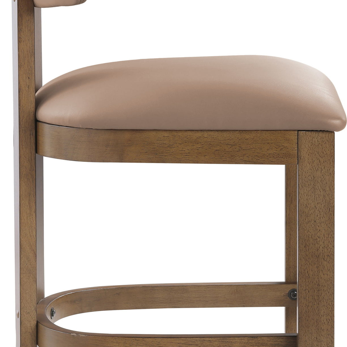 Lavrin - Vegan Leather Upholstered Counter Stool (Set of 2) - Walnut Base