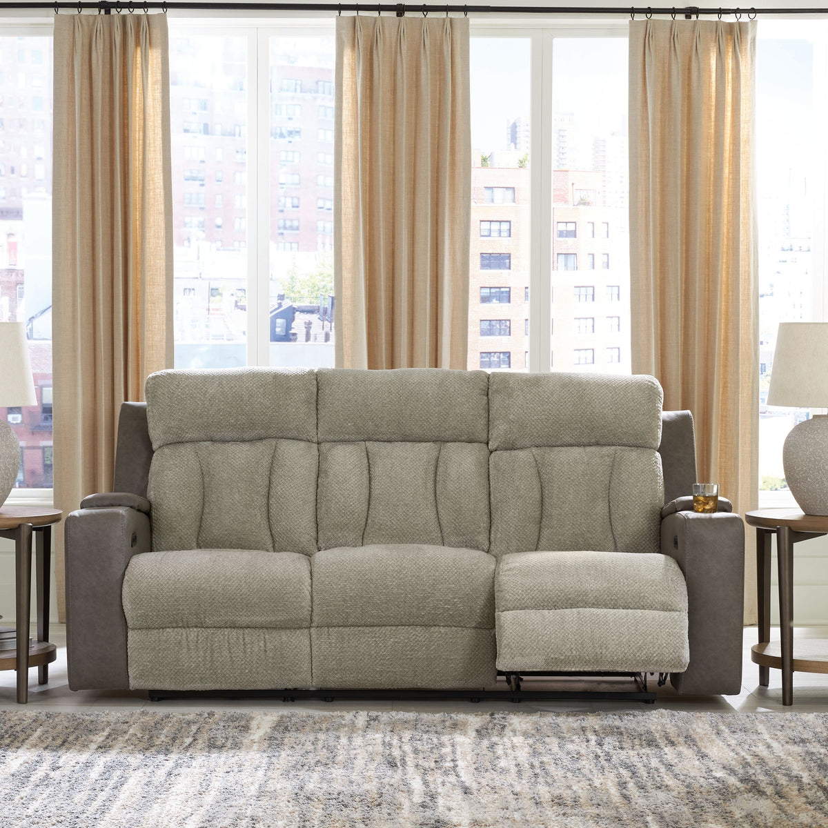 WhipLash - Sisal - Power Reclining Sofa With Adj Headrest