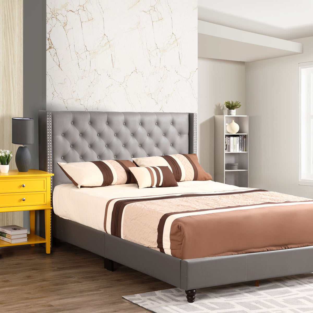 Nailhead Bed Transitional Vibrant