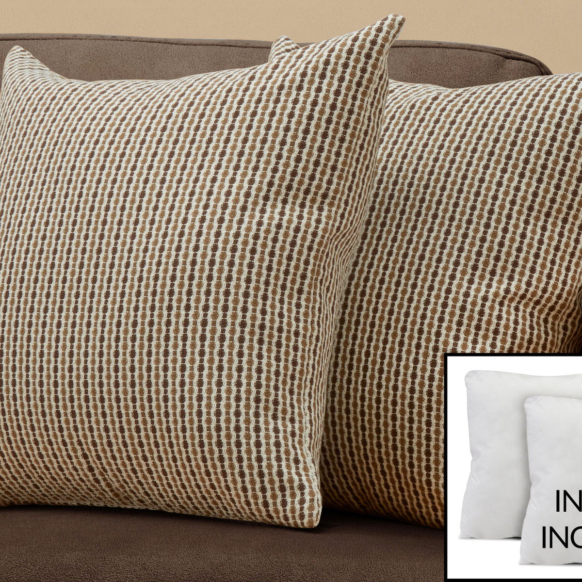 Pillows, Square, Insert Included, Decorative Throw, Hypoallergenic