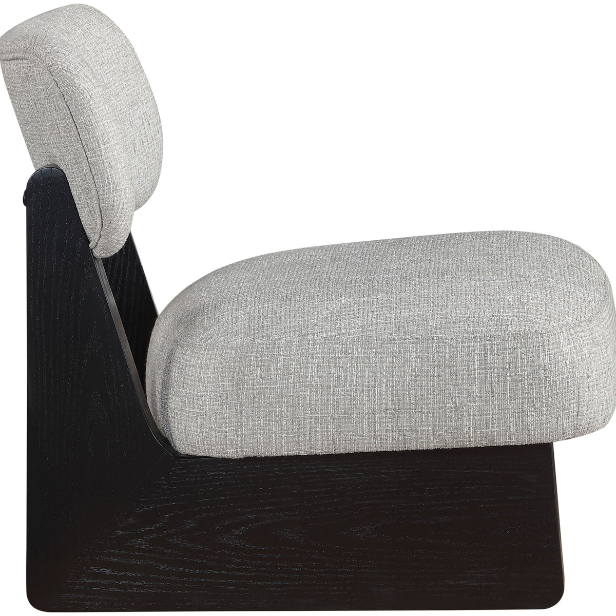 Vetra - Linen Textured Fabric Upholstered Accent Chair With Black Base