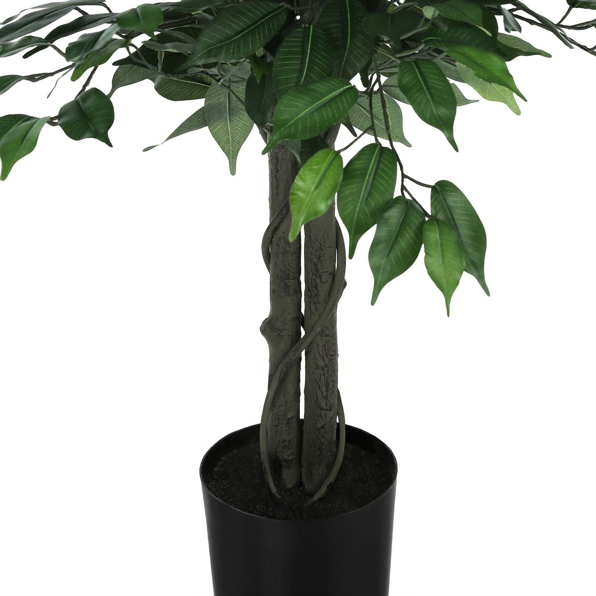58" Tall, Artificial Plant, Ficus Tree, Indoor, Faux, Fake, Floor, Greenery, Potted, Decorative - Green / Black