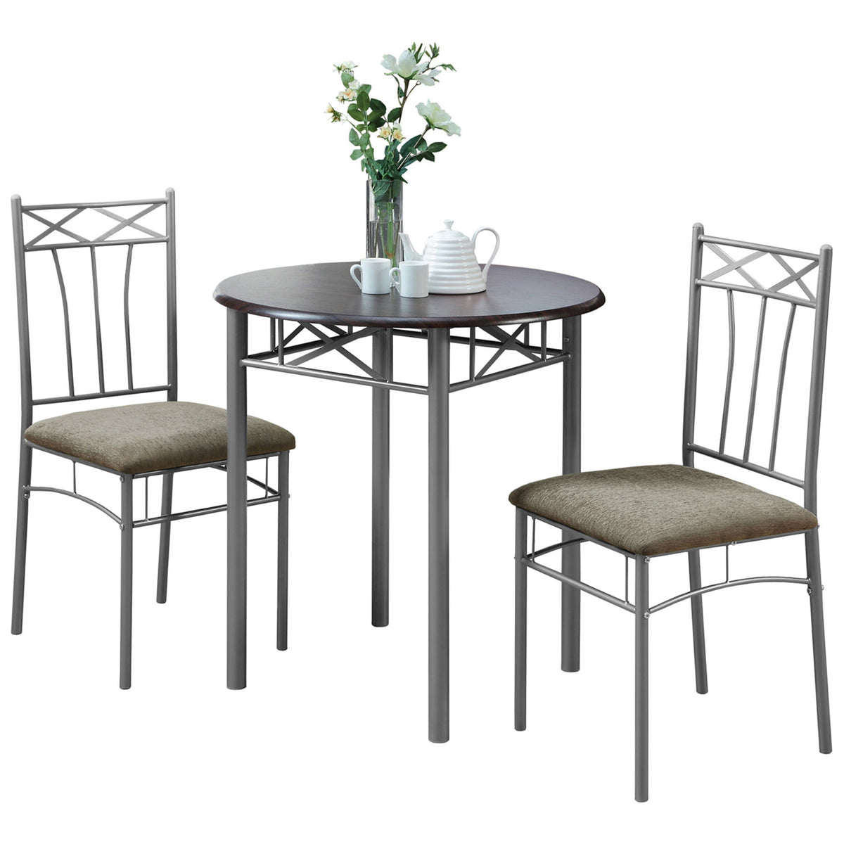 Dining Table Set Small Round 3 Pieces Set