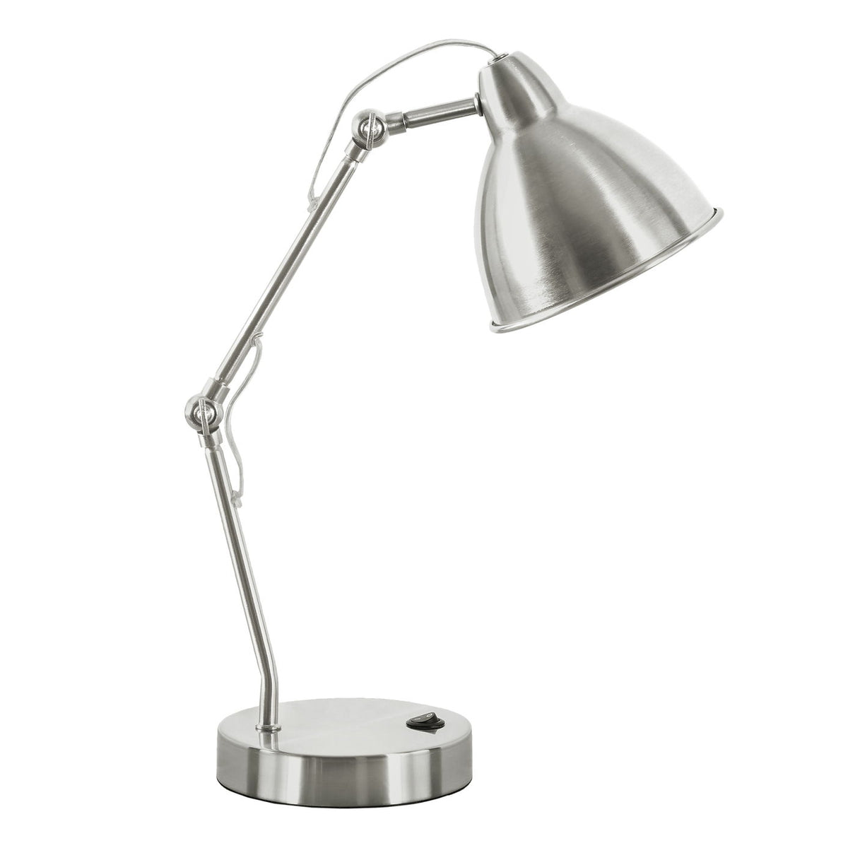 Lighting, Table Lamp, USB Port Included, Nickel Metal, Nickel Shade, Modern - Silver