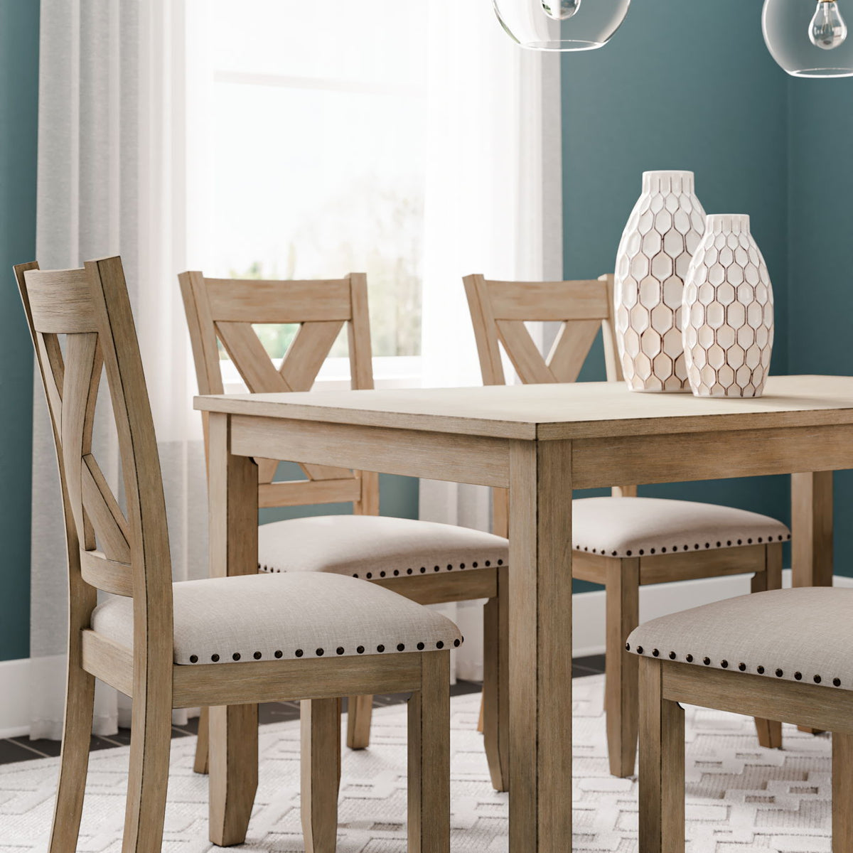 Sanbriar - RECT DRM Table Set (Set of 7) - Light Brown