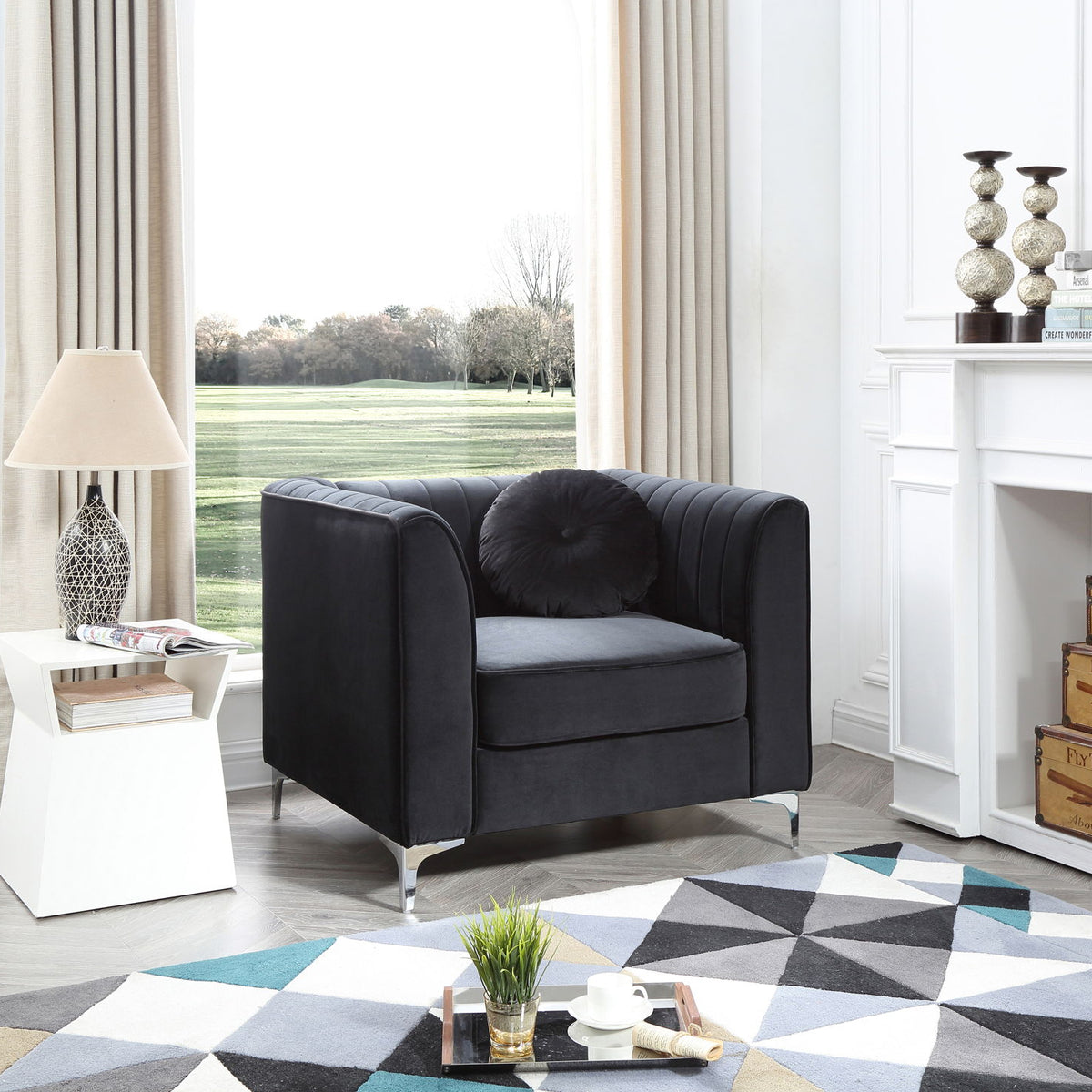Contemporary Sloped Armchair