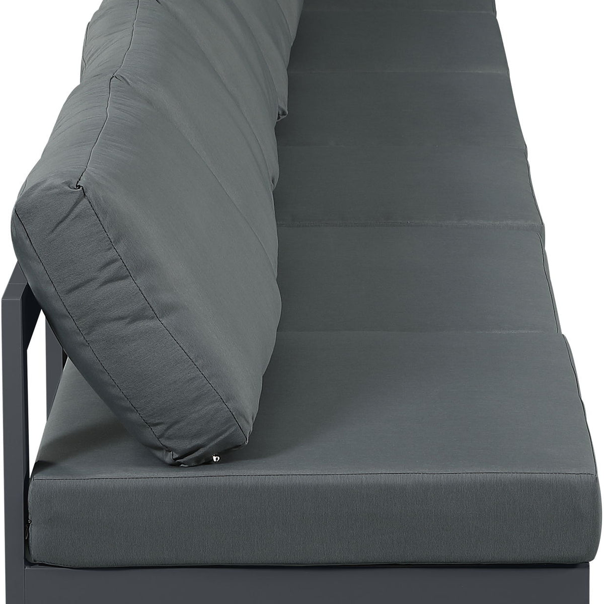 Nizuc - Outdoor Patio 6 Seat Armless Modular Sofa With Gray Frame