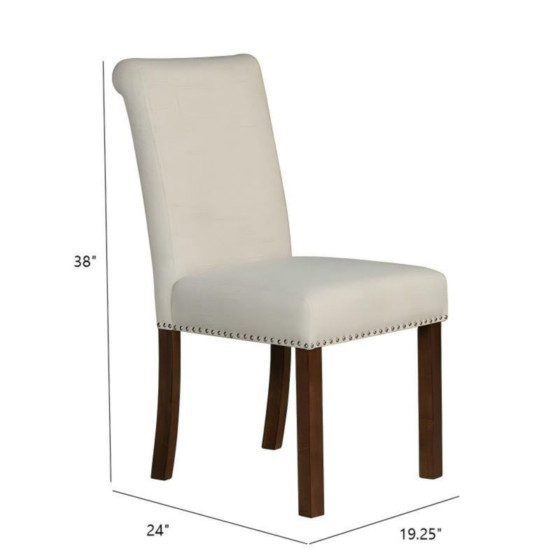 Dining Chair With Nailhead Trim (Set of 2) - Beige