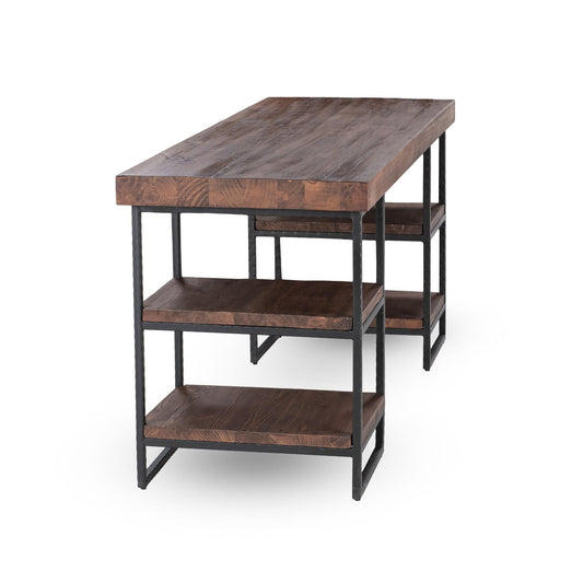 Morella - Iron Desk - Dark Brown