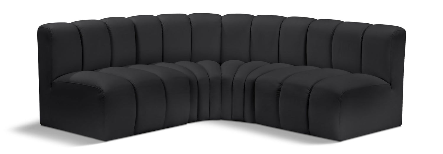 Arc - Faux Leather 4 Piece Corner Modular Sofa