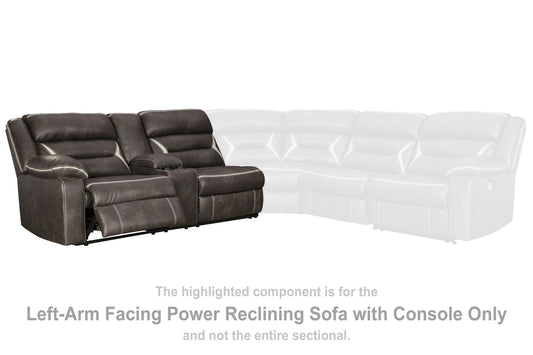 Kincord - Laf Rec Power Sofa W/Console - Midnight