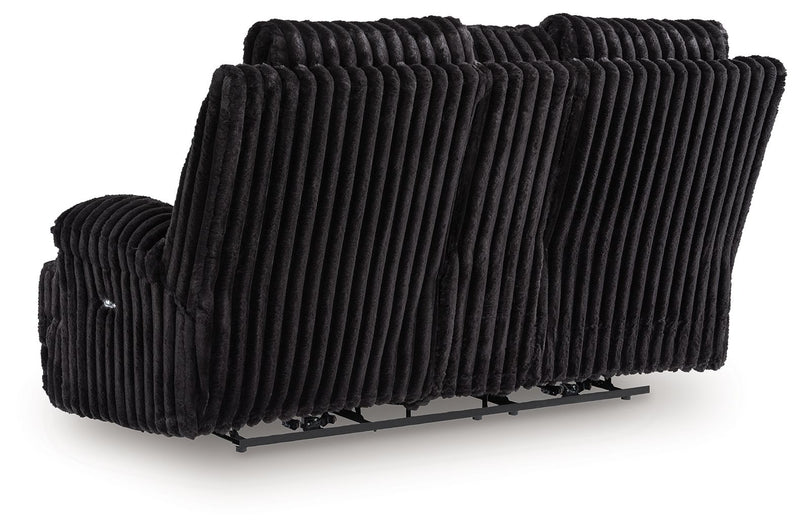 Rhine Falls - Double Reclining Power Loveseat With Console - Onyx