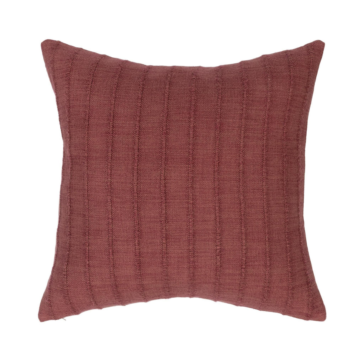 Hunter SLD pillow in cherrywood red, front view with vertical channel stitching