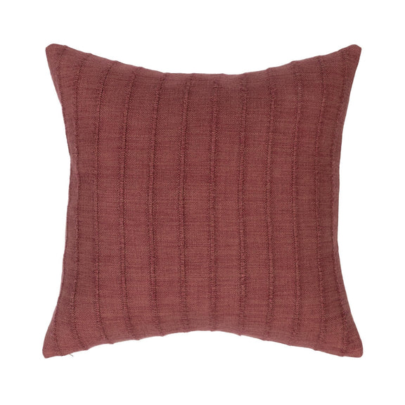 Hunter SLD pillow in cherrywood red, front view with vertical channel stitching