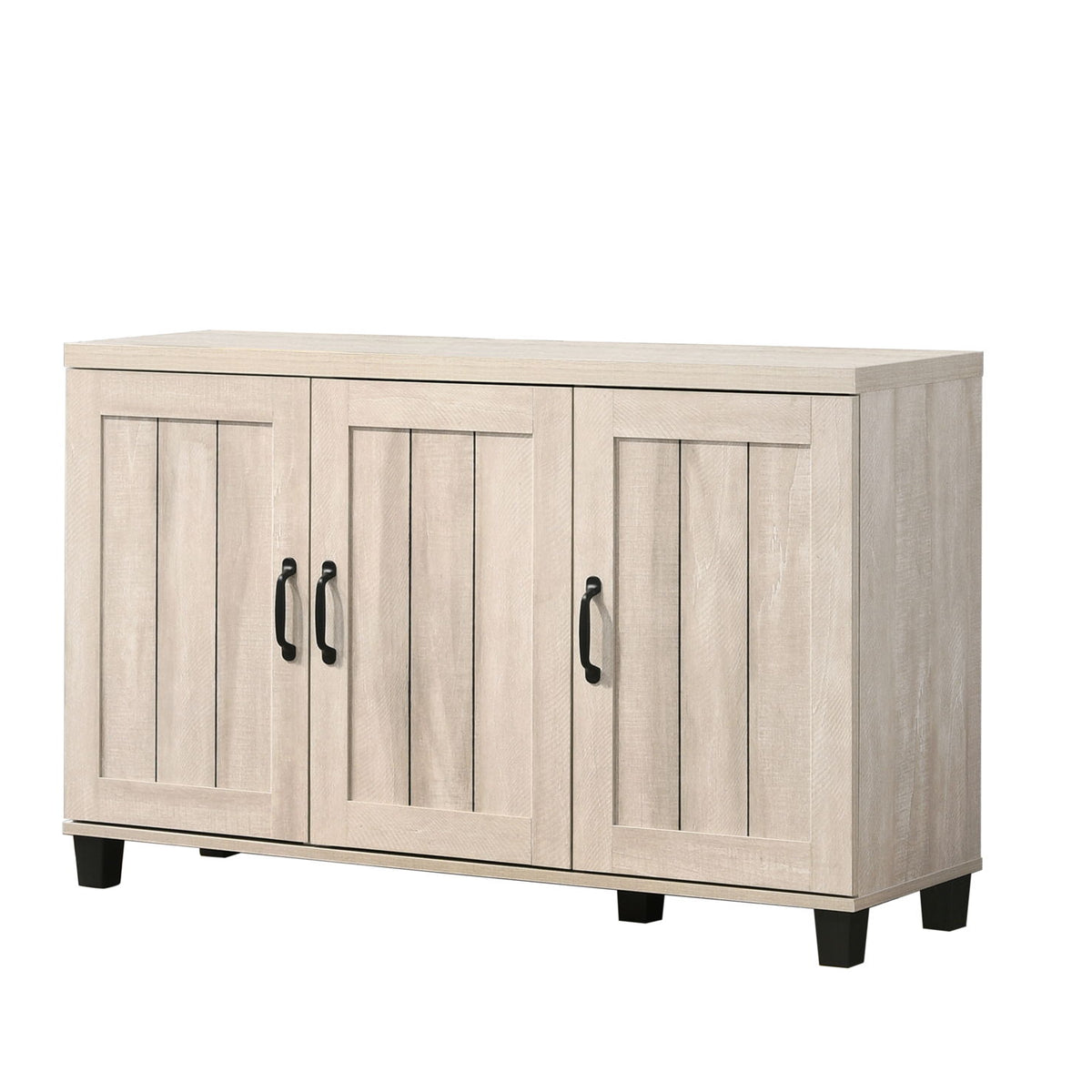 Corby - Oak Finish 3 - Door Shoe Cabinet - Dusty Gray