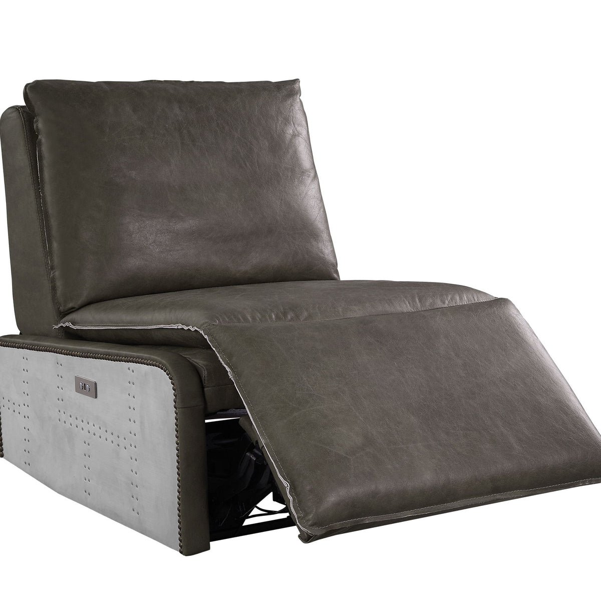 Metier - Power Motion Recliner - Gray / Aluminum
