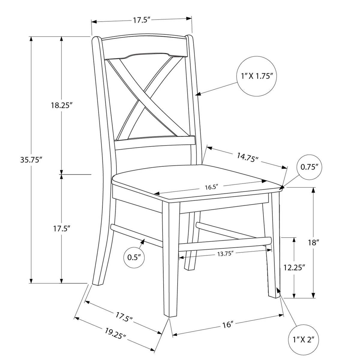 Dining Chair, Side, Dining Room, Transitional (Set of 2)