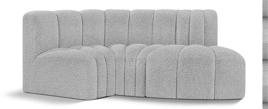 Arc - Boucle Fabric 3 Piece Modular L-Shaped Sofa