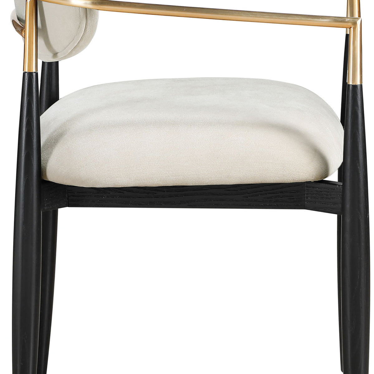 Riccio - Fabric Dining Arm Chair (Set of 2) - Black And Gold Frame