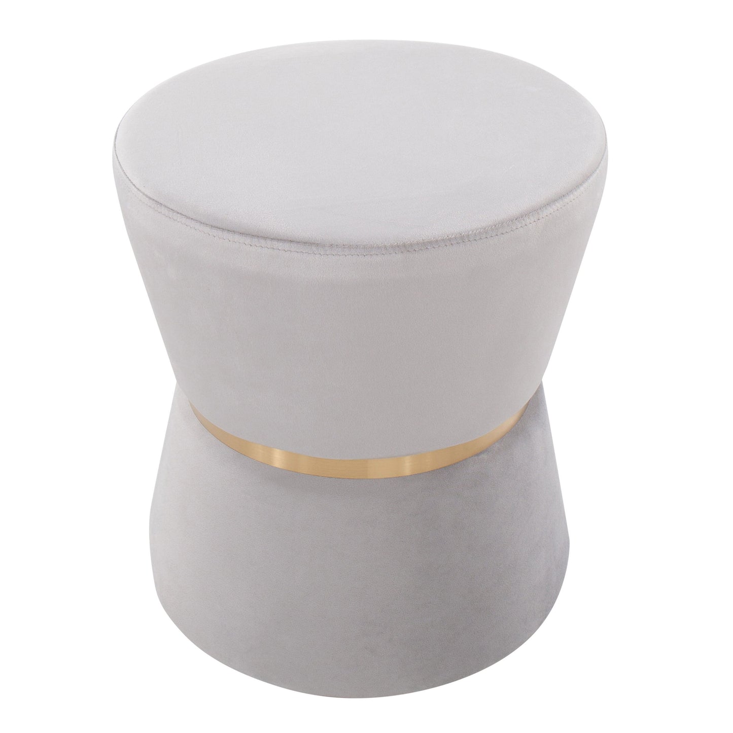 Gemma - Contemporary / Glam Ottoman - Silver / Gold