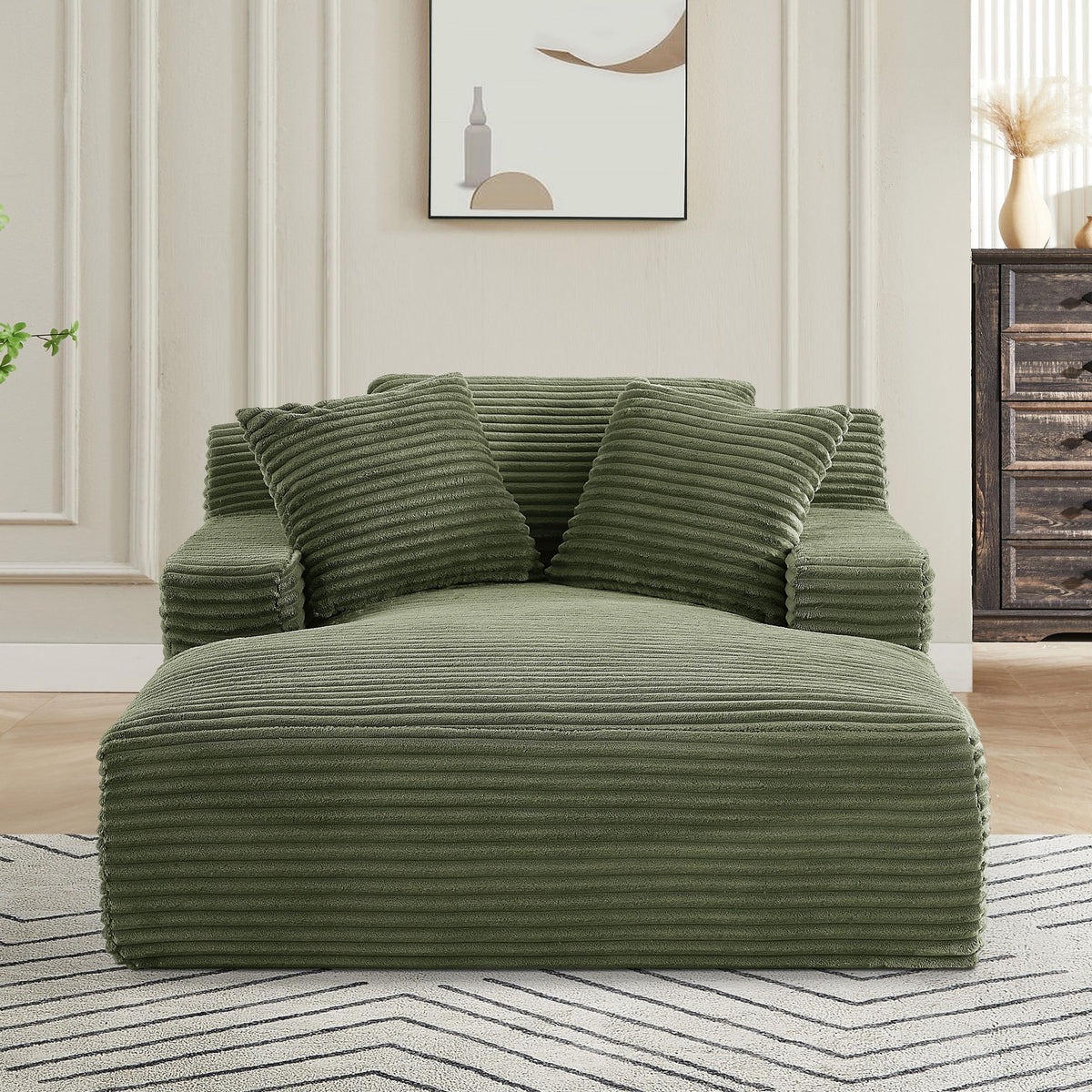 Cloudline - Oversized Chaise Lounge, Modern Comfy Couch With Full Foam Cushioning, Cozy Sleeper Sofabed