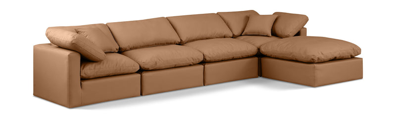 Indulge - Faux Leather 5 Piece Modular Sectional With Chaise