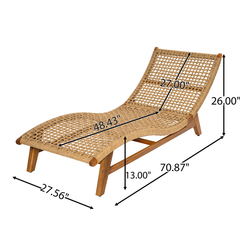 Amalfi - Outdoor Sun Lounger - Light Brown / Teak