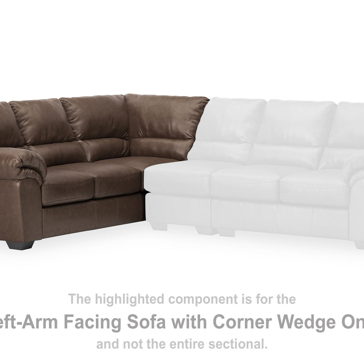 WillowBend - LAF Sofa With Corner Wedge - Umber