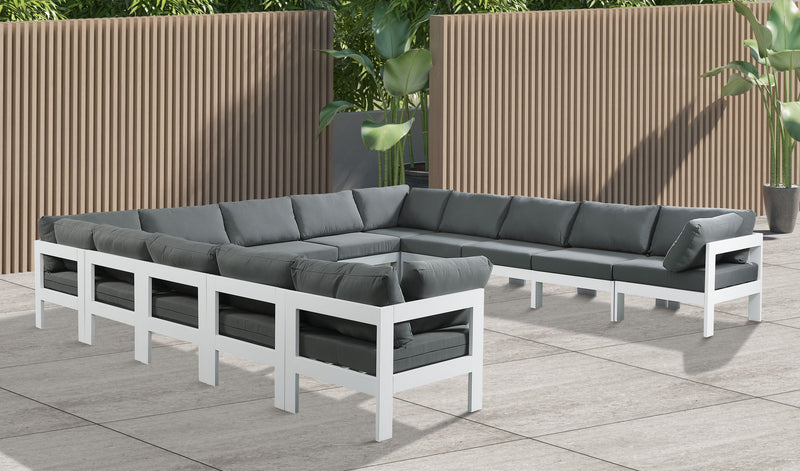 Nizuc - Outdoor Patio 13 Piece Modular Sectional With White Frame